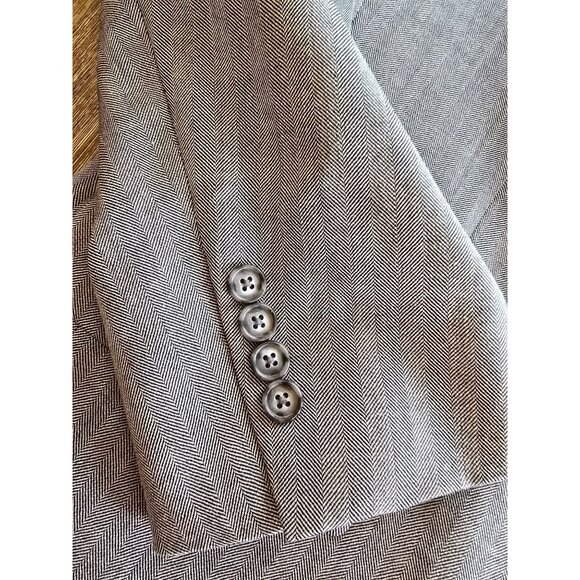 Nautica Mens Wool Blazer 44R Gray Herringbone Pattern - Picture 5 of 13